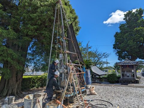 福応寺前後の法面の擁壁工事について